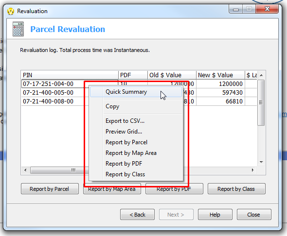 Parcel Revaluation