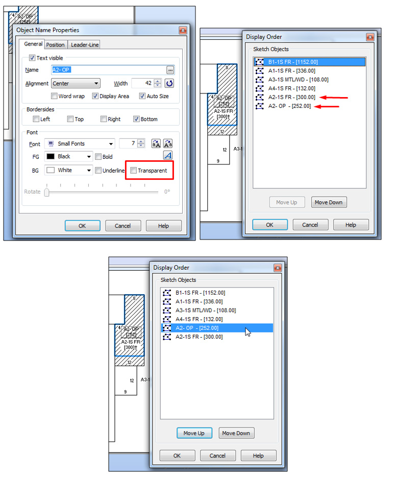 "After changing the order and pressing OK, the sketch will refresh."